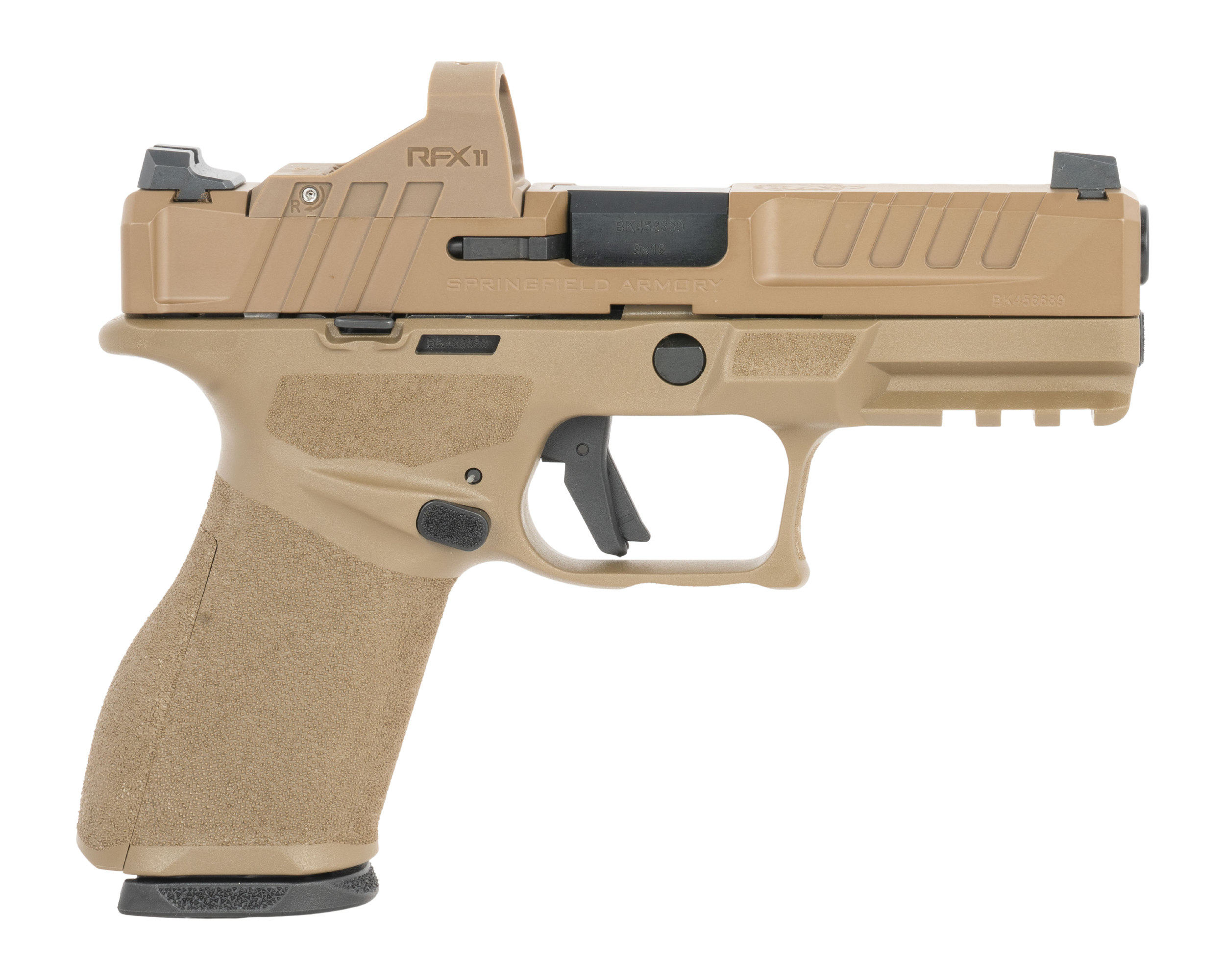 Springfield Armory EC9409FU15PAC Echelon 4.0FC 9mm Luger 15+1 4" Black Melonite Barrel, FDE Cerakote Steel Optic Ready/Serrated Slide & Polymer Frame w/Picatinny Rail, Adaptive Texture Grip