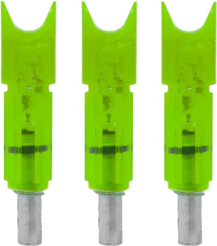 LUMENOK GOLD TIP LIGHTED NOCK FOR BOLT CRESCENT GREEN 3PK