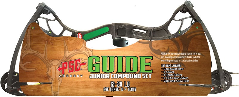 PSE BOW KIT GUIDE COMPOUND YOUTH 12-29# BLACK AGES 10+