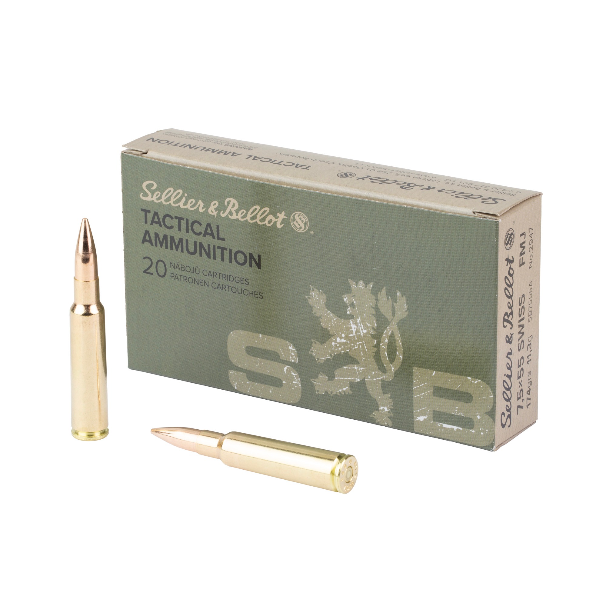 S&B 7.5X55 SWISS 174GR FMJ 20/400