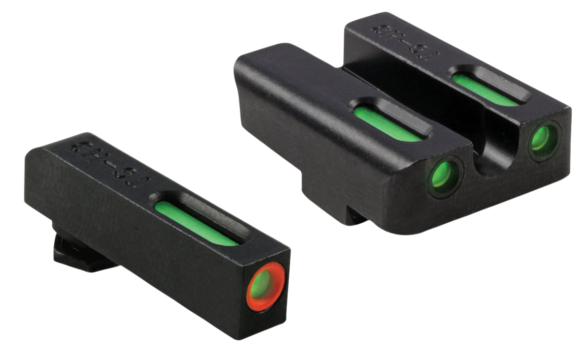 TruGlo TG13GL1PC TFX Pro Black | Green Tritium & Fiber Optic Orange Outline Front Sight Green Tritium & Fiber Optic Rear Sight