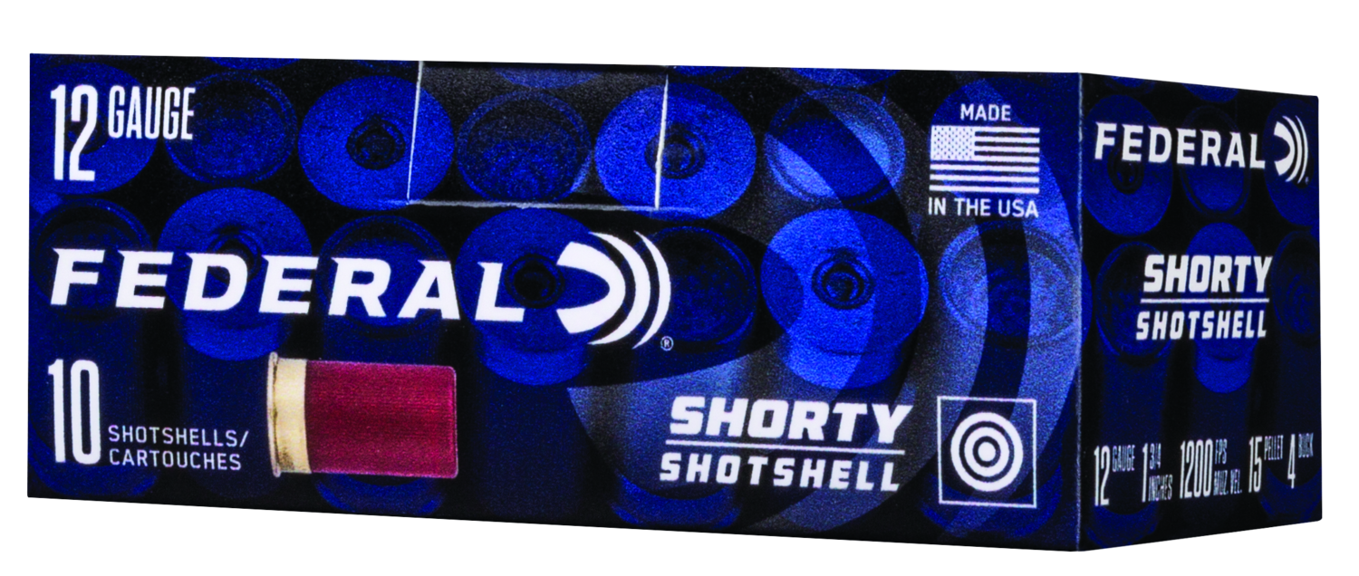 Federal SH1294B Shorty 12Gauge 1.75" 15/16oz 4BuckShot 15Pellets 10 Per Box/10 Case
