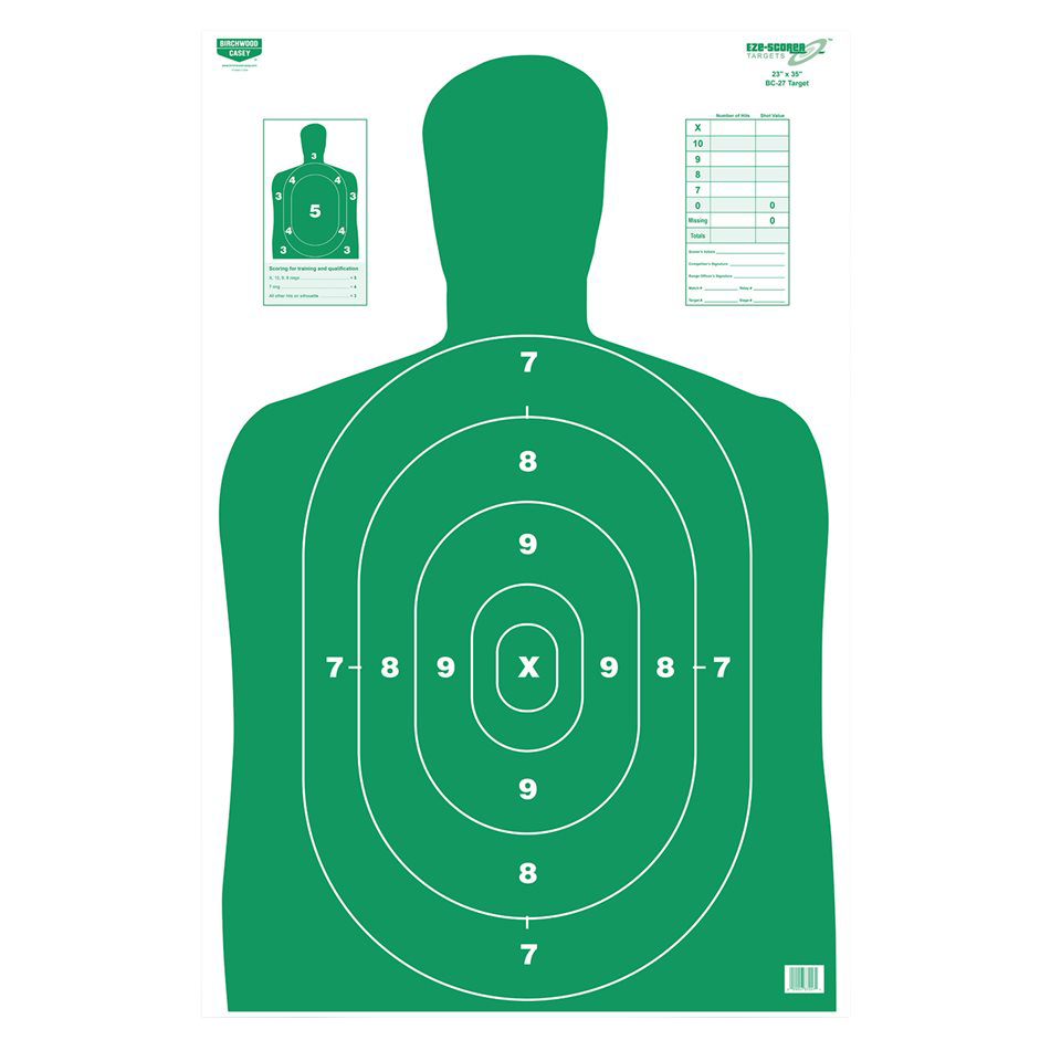 Birchwood Casey 37015 EZE-Scorer  Silhouette Paper Hanging 23" x 35" Green 5 Pack