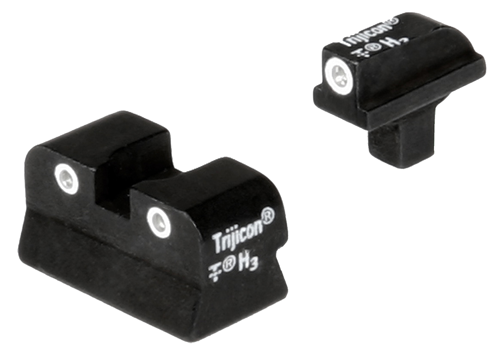 Trijicon 600138 Bright & Tough Night Sights  Green/Tritium White Outline Front Sight-Green/Tritium White Outline Rear Sight Colt 1911 0.125 Tang