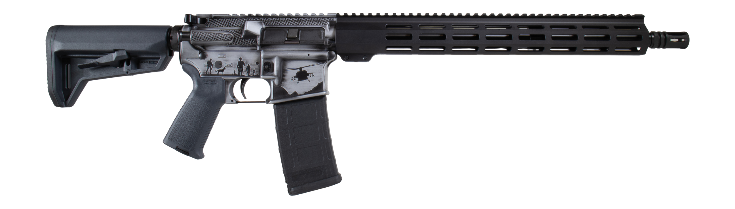 Shark Coast Tactical 300-111-1000-15 Military 5.56 NATO 30+1 16" Black Melonite Threaded Barrel, Gray Cerakote Aluminum Receiver w/Picatinny Rail, M-LOK Handguard, Magpul MOE SL Polymer Stock, Magpul