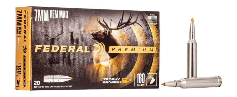 Federal PR7TT1 Premium 7mmRemMag 160gr Trophy Bonded Tip 20 Per Box/10 Case
