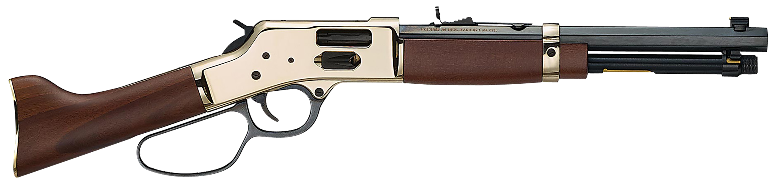 Henry H006GML Mare's Leg Side Gate 44 Mag/44 Special 5+1 12.90" Blued Octagon Barrel, Polished Hardened Brass Receiver, American Walnut Furniture