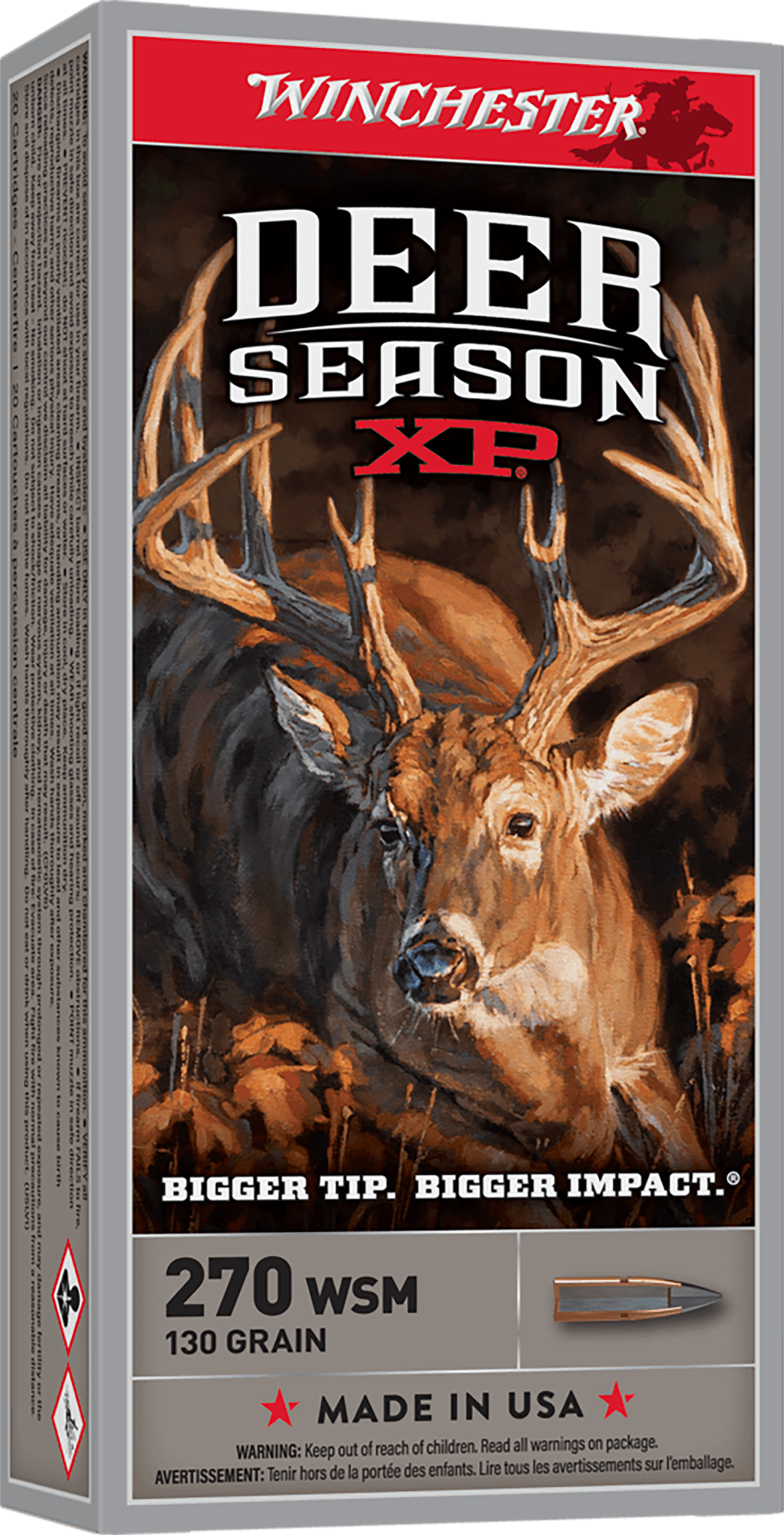Winchester Ammo X270SDS Deer Season XP  270WSM 130gr Extreme Point 20 Per Box/10 Case