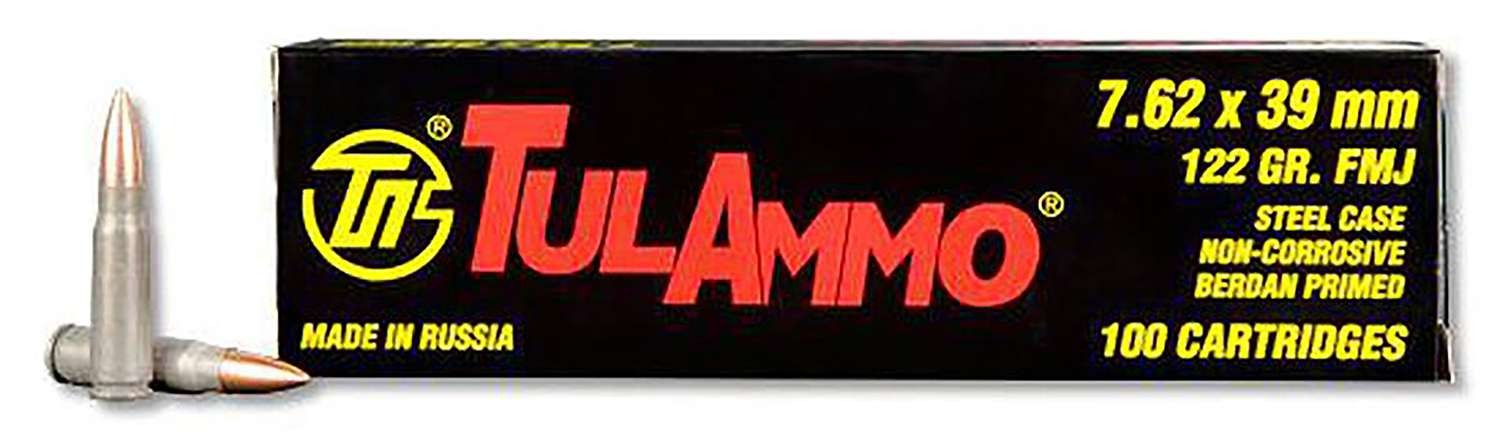 TULAMMO 7.62X39 122GR FMJ 100RD BOX