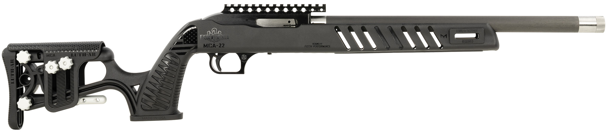Magnum Research SSL22G Magnum Lite SwitchBolt 22 LR 10+1 16.50" Black Tensioned w/Threaded Muzzle Barrel, Black Receiver w/Picatinny Rail, Black Luth-AR MCA-22 Stock