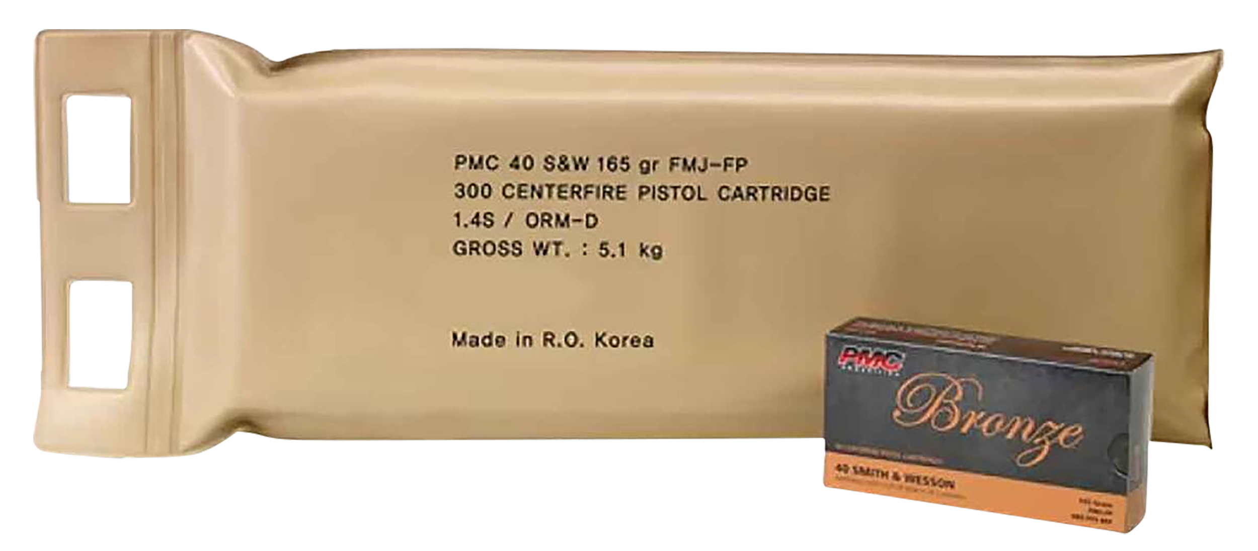 PMC 40DBP Bronze Battle Pack 40S&W 165gr Full Metal Jacket 300 Per Box/3 Case