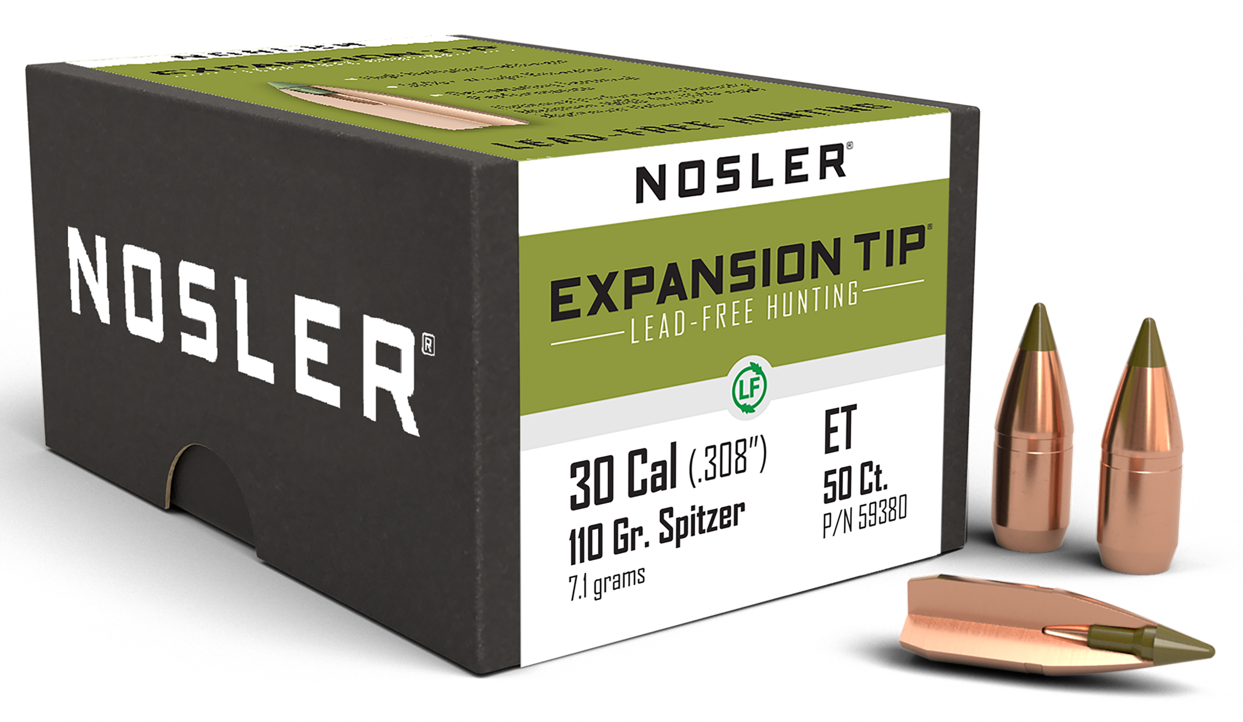 Nosler 59380 E-Tip  30Cal 110gr Spitzer 50/Box