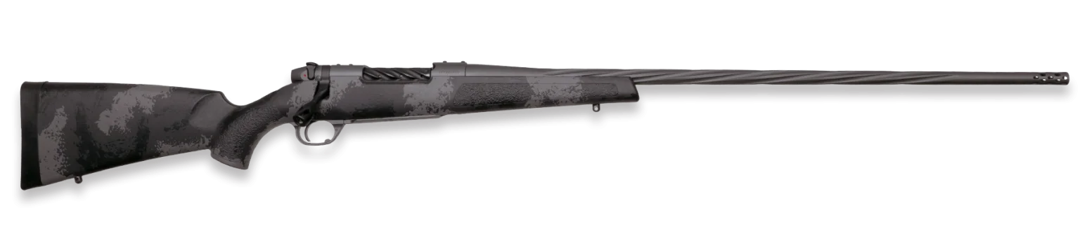 Weatherby MLW01N22CMR4B Mark V Live Wild 22 Creedmoor Black 22" Carbon Gray Cerakote Spiral Fluted Threaded Barrel, Carbon Gray Cerakote Steel Drilled & Tapped Receiver, Black w/Gray & White Sponge Ac