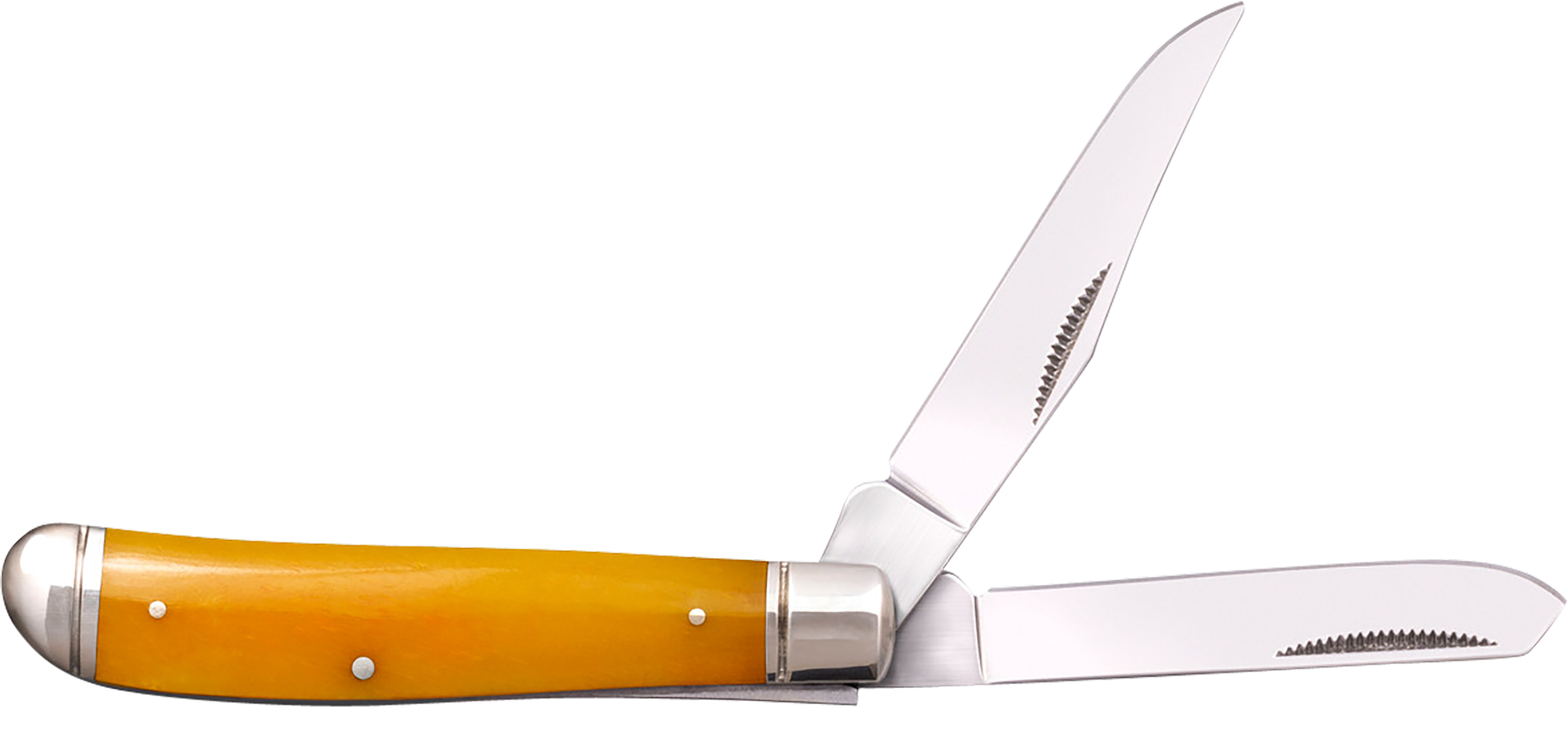 Cold Steel CSFLMTRPRY Trapper  Mini 2.60"/2.70" Folding Clip/Spey Plain 3Cr13MoV SS Blade/Yellow w/Polished Bolsters Bone Handle