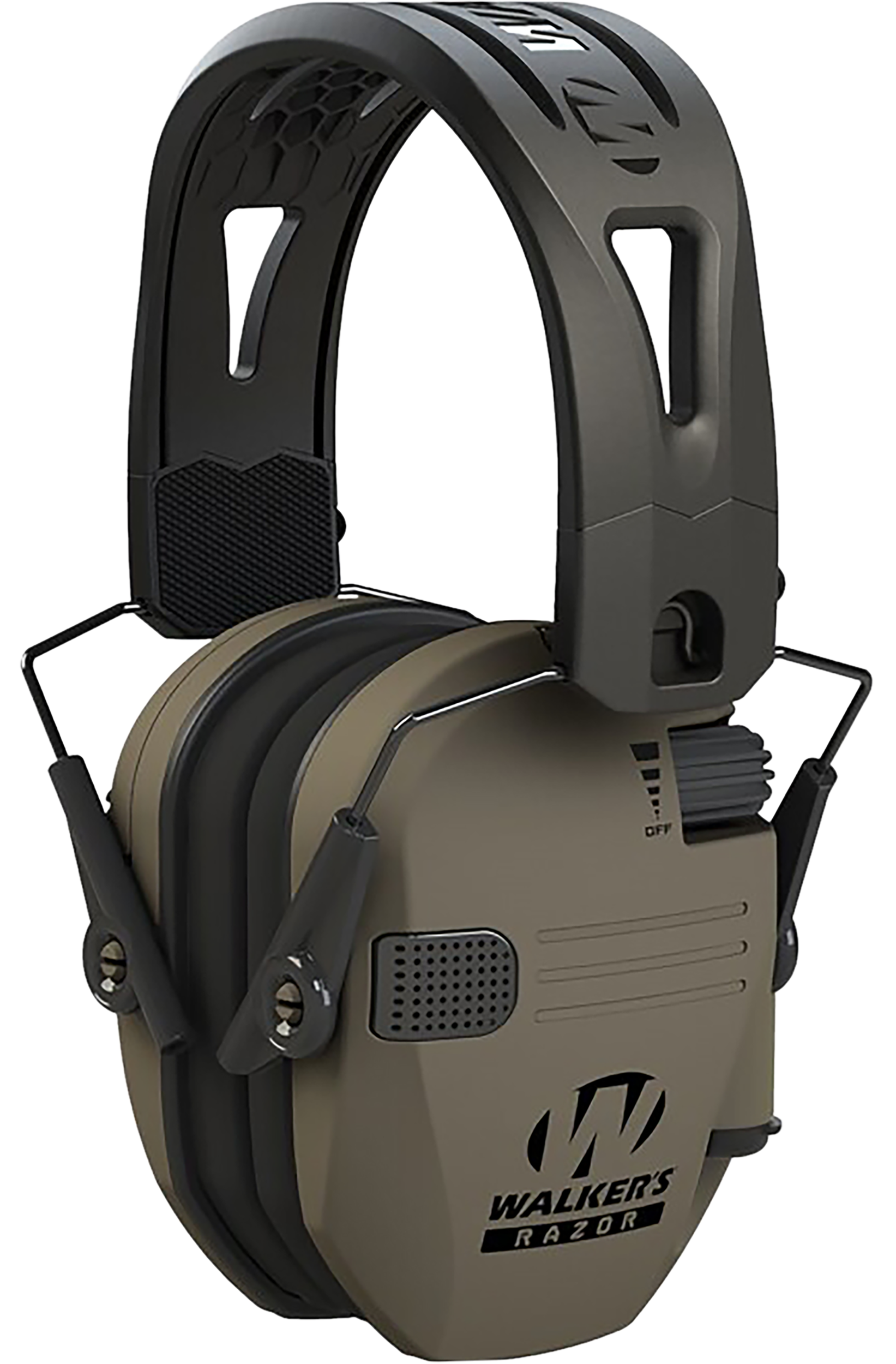 Walker's GWPRSEMRHFDE Razor Tacti-Grip 23 dB Over the Head Flat Dark Earth/Black Polymer