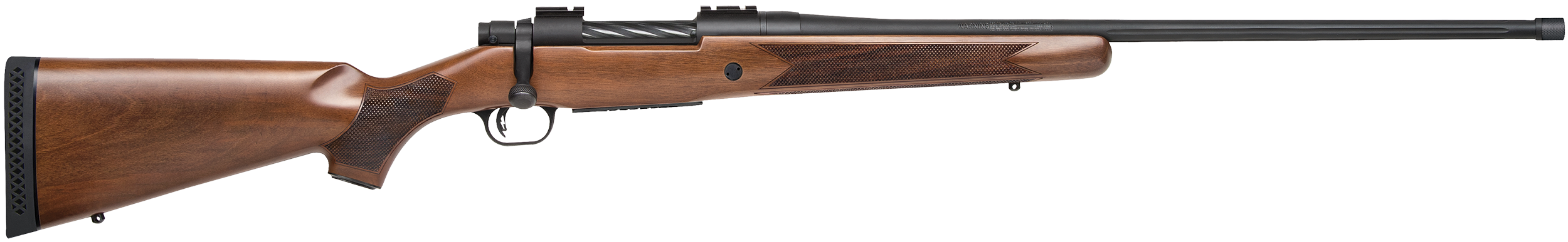 Mossberg 28132 Patriot  Full Size 300 Win Mag 3+1 24" Matte Blued Fluted Threaded Barrel, Drilled & Tapped Matte Blued Stainless Steel Receiver, Walnut Fixed Stock, Right Hand