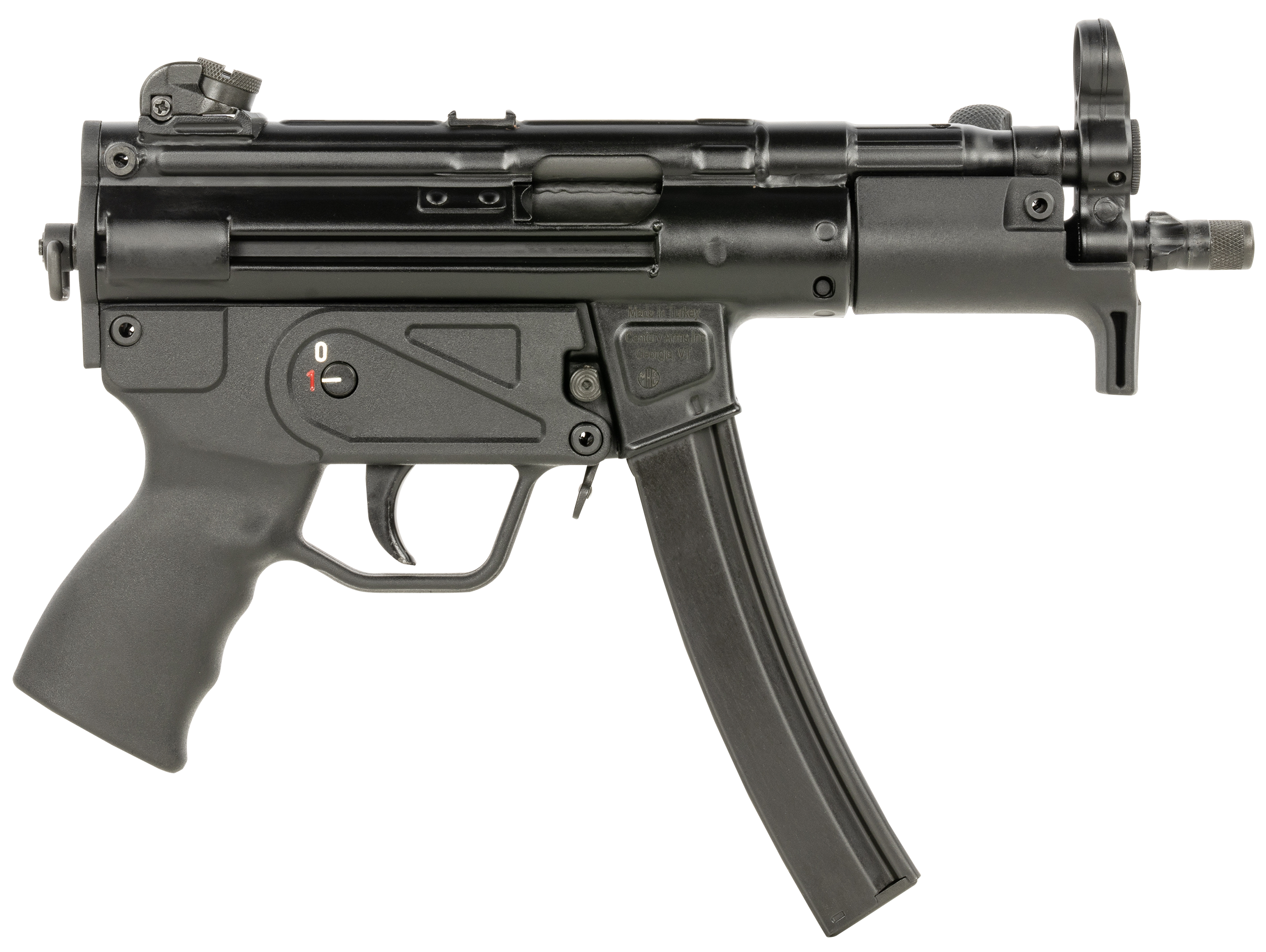 Century Arms HG6035ALN AP5 P CORE 9mm Luger 30+1 5.75" Threaded Barrel, Black, Stamped Metal Rec, Fixed Front/Drum Rear Sights, Includes Sling (1 Mag)