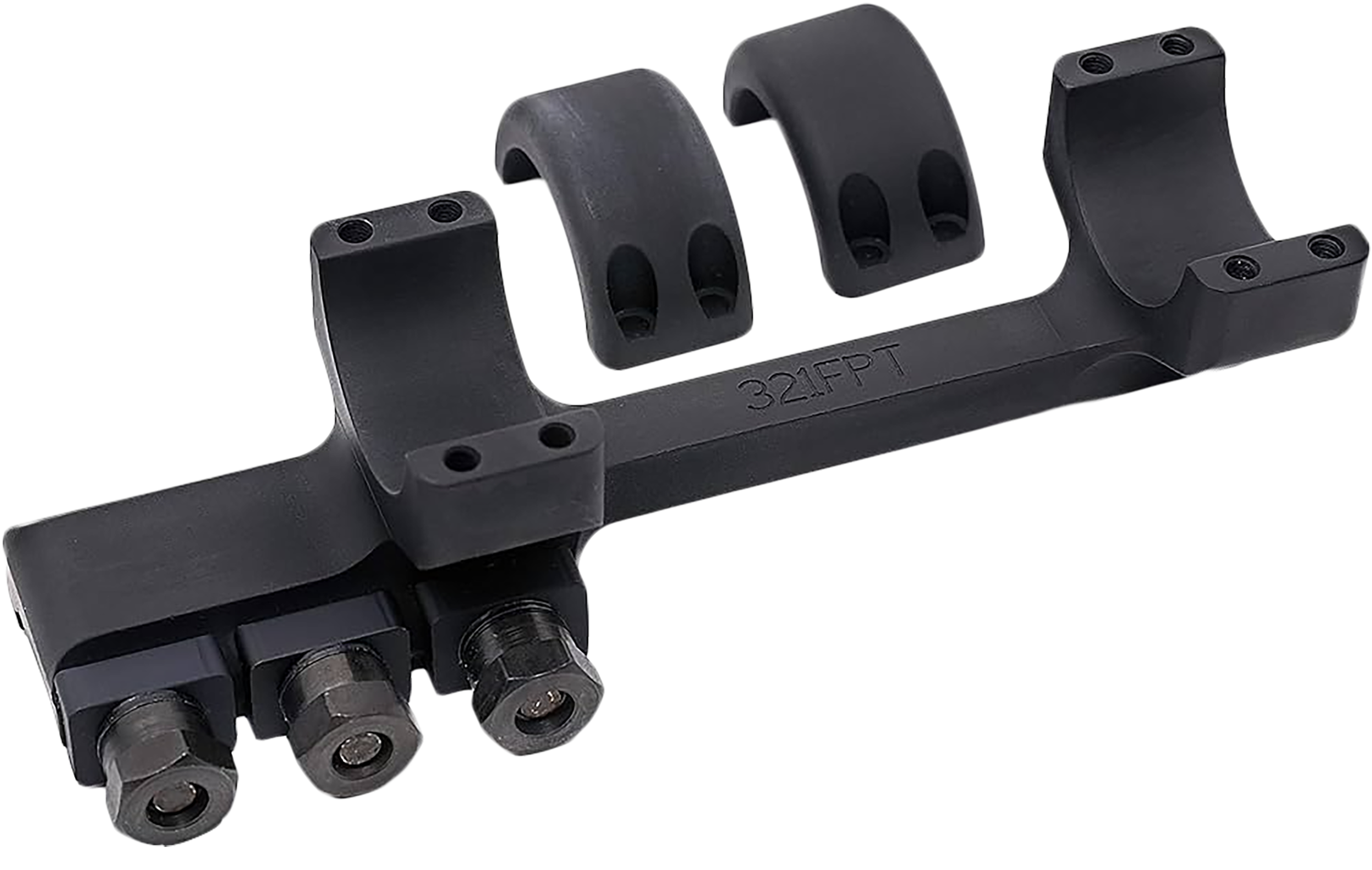 DNZ 321FPT Freedom Reaper Forward Picatinny Rail Matte Black Aluminum 30mm Tube, Extra High Rings
