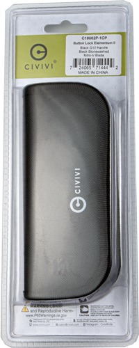 CIVIVI KNIFE ELEMENTUM II 2.96 " G-10/BLK STONEWASH CLAM PACK