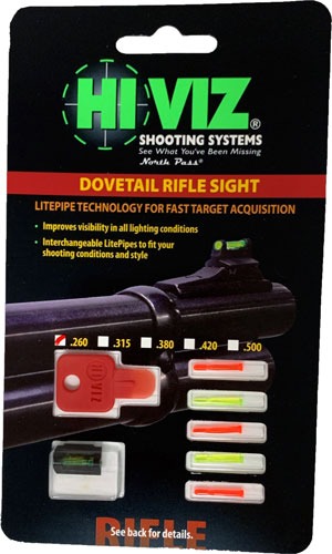 HIVIZ RIFLE FRONT SIGHT FOR 3/8" DOVETAIL .260"!!