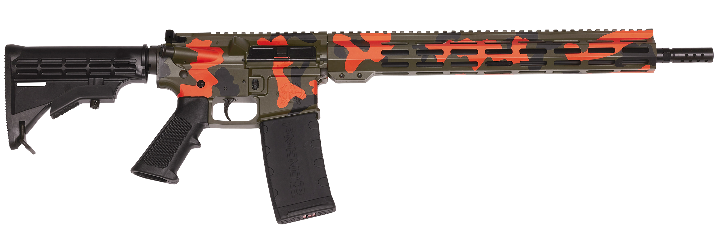 Great Lakes Firearms GL15223MCMP AR-15 Mission 223 Wylde 30+1 16", Deer Camp Camo Rec/15" M-Lok Handguard, Black Carbine Stock & A2 Grip, Muzzle Brake