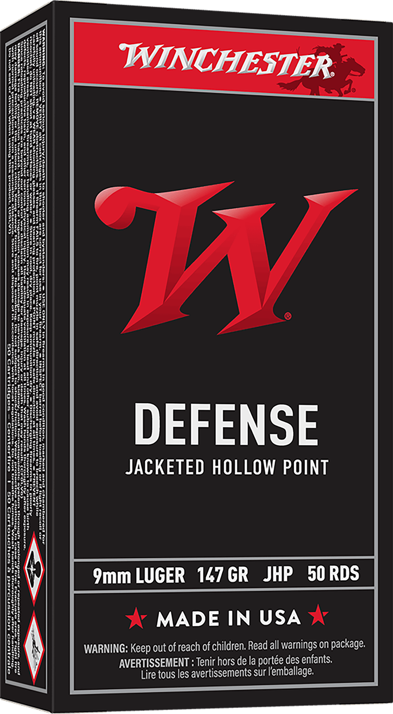 Winchester Ammo USA9JHP2 USA  9mmLuger 147gr Jacketed Hollow Point 50 Per Box/10 Case