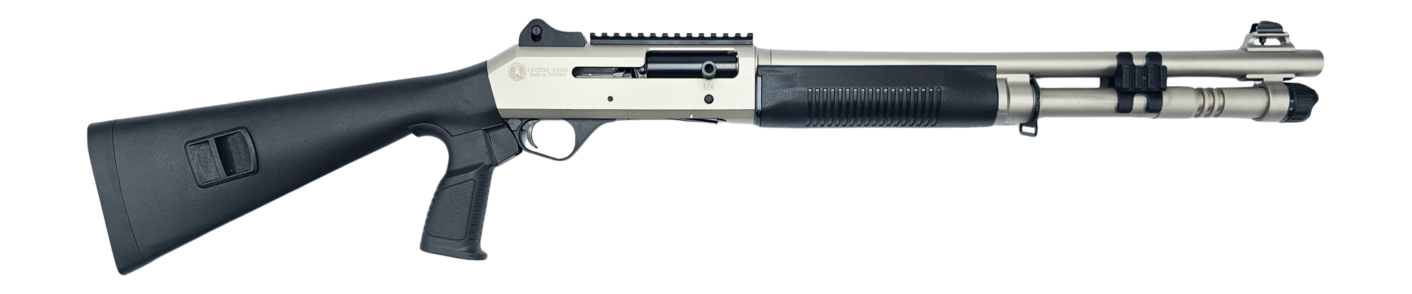 Panzer Arms PAM4MTSSS M4 Semi-Auto 3" 5+1 18.50" Nickel Barrel, Nickel Aluminum Receiver w/Picatinny Rail, Black Fixed Synthetic Stock, Black Polymer Grip