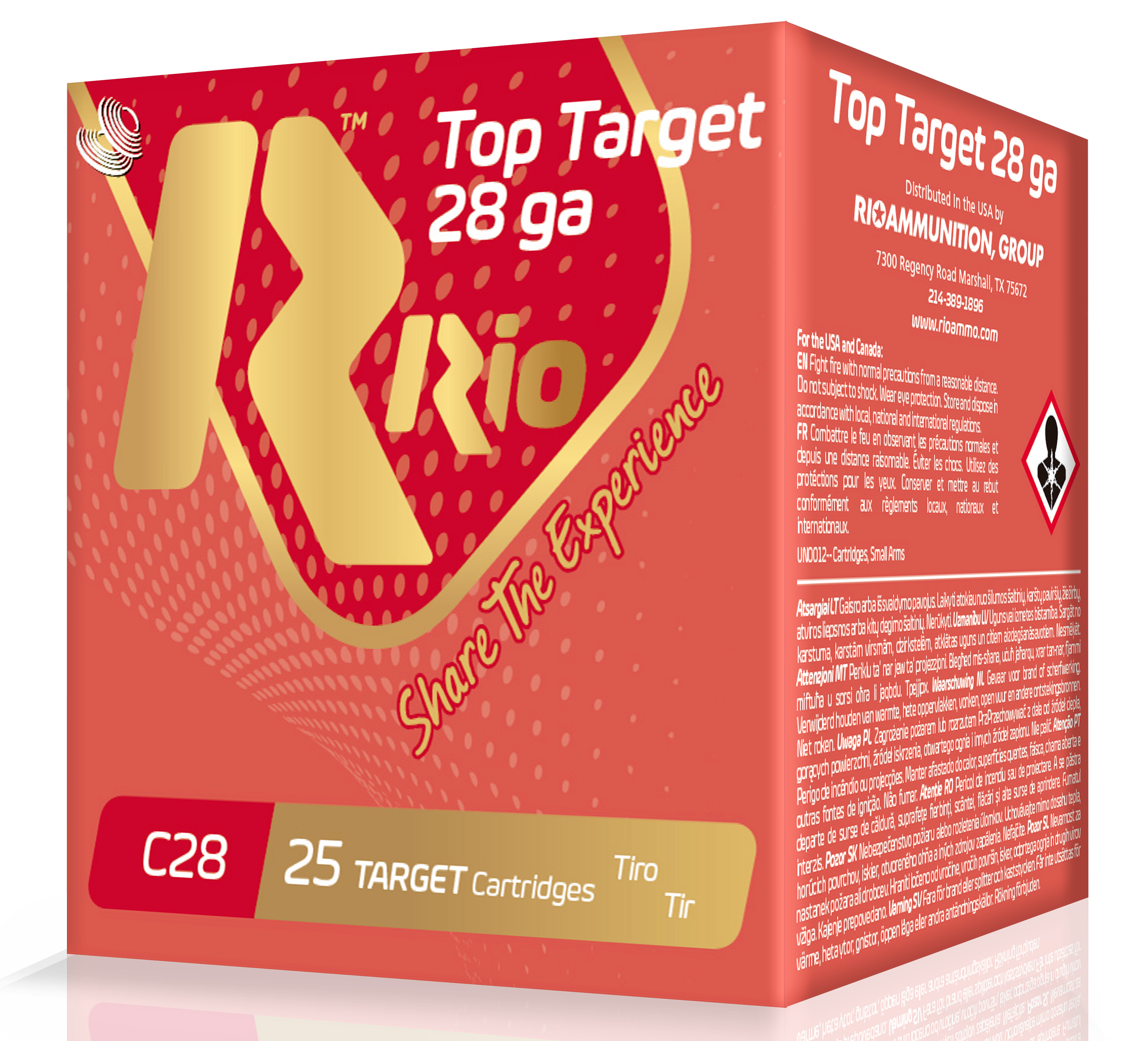 Rio Ammunition RC2875 Top Target 28 Gauge 2.75" 3/4 oz 7.5 Shot 25 Per Box/ 10 Case