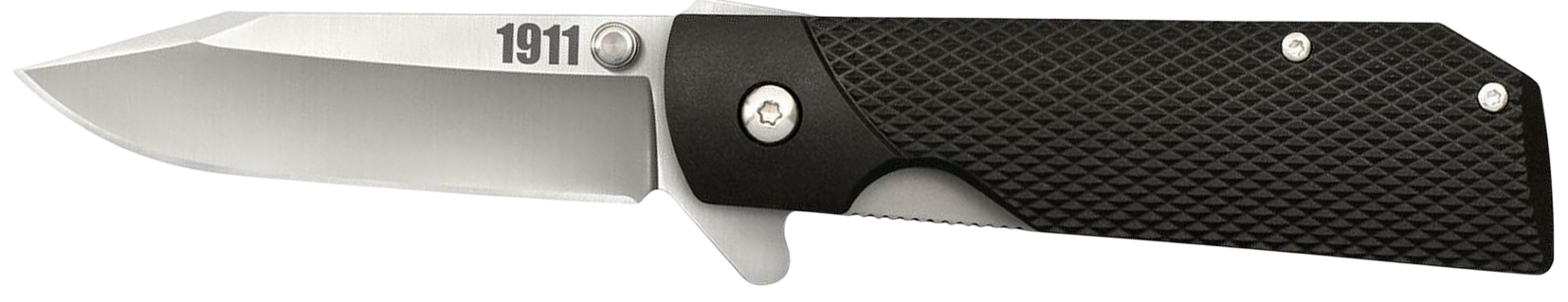 Cold Steel CS20NPJAA 1911  3" Folding Clip Point Plain 4034 SS Blade/Black Checkered Griv-Ex Handle Includes Pocket Clip