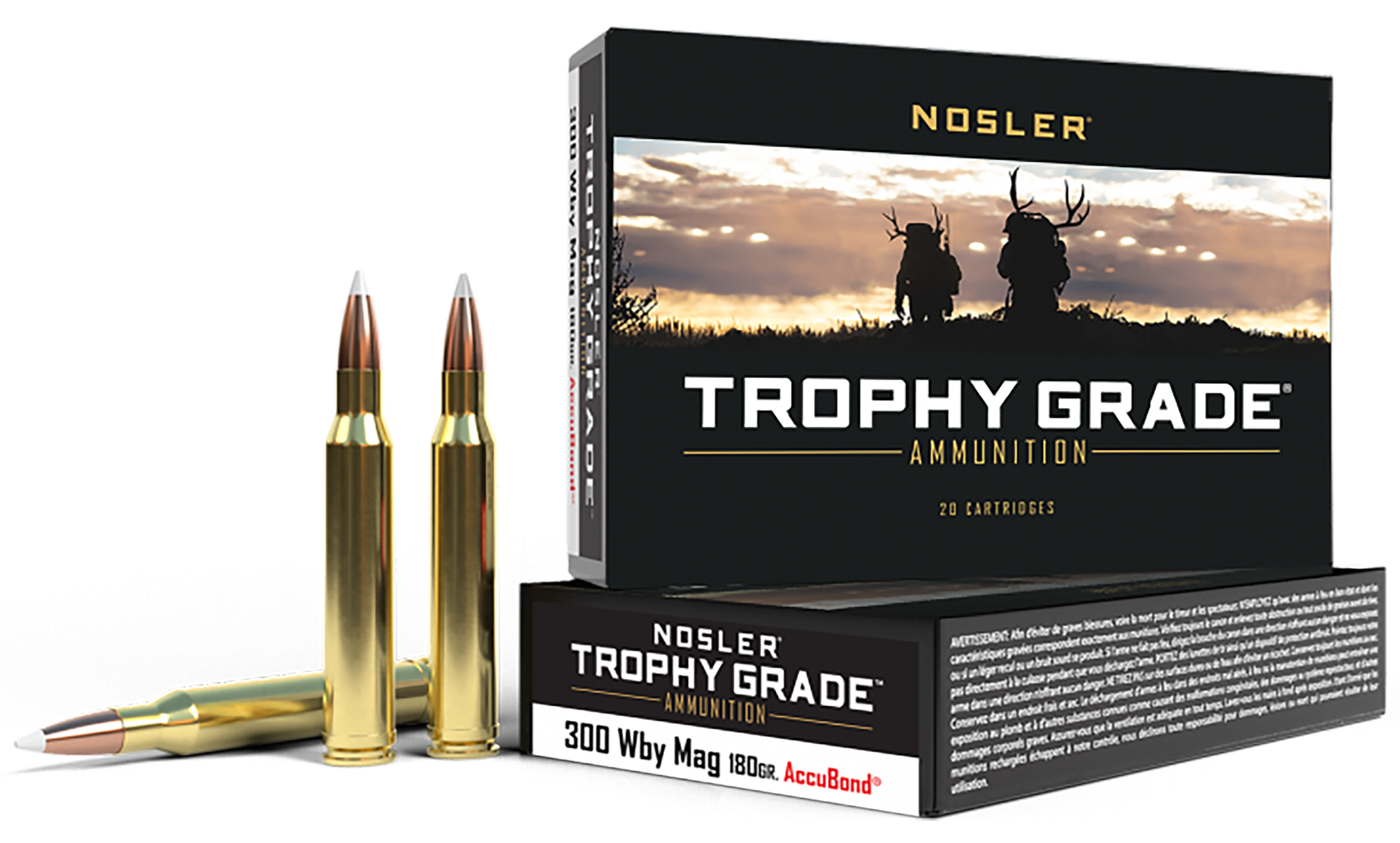 Nosler 48643 Trophy Grade  300WthbyMag 180gr Nosler AccuBond 20 Per Box/10 Case