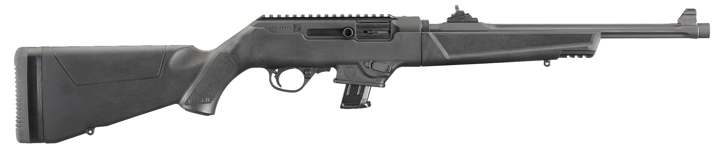 Ruger 19101 PC Carbine *NY/CA Compliant 9mm Luger 10+1 16.12" Fluted Barrel, Type III Black Hard Coat Anodized Receiver, Synthetic Stock, Optics Ready