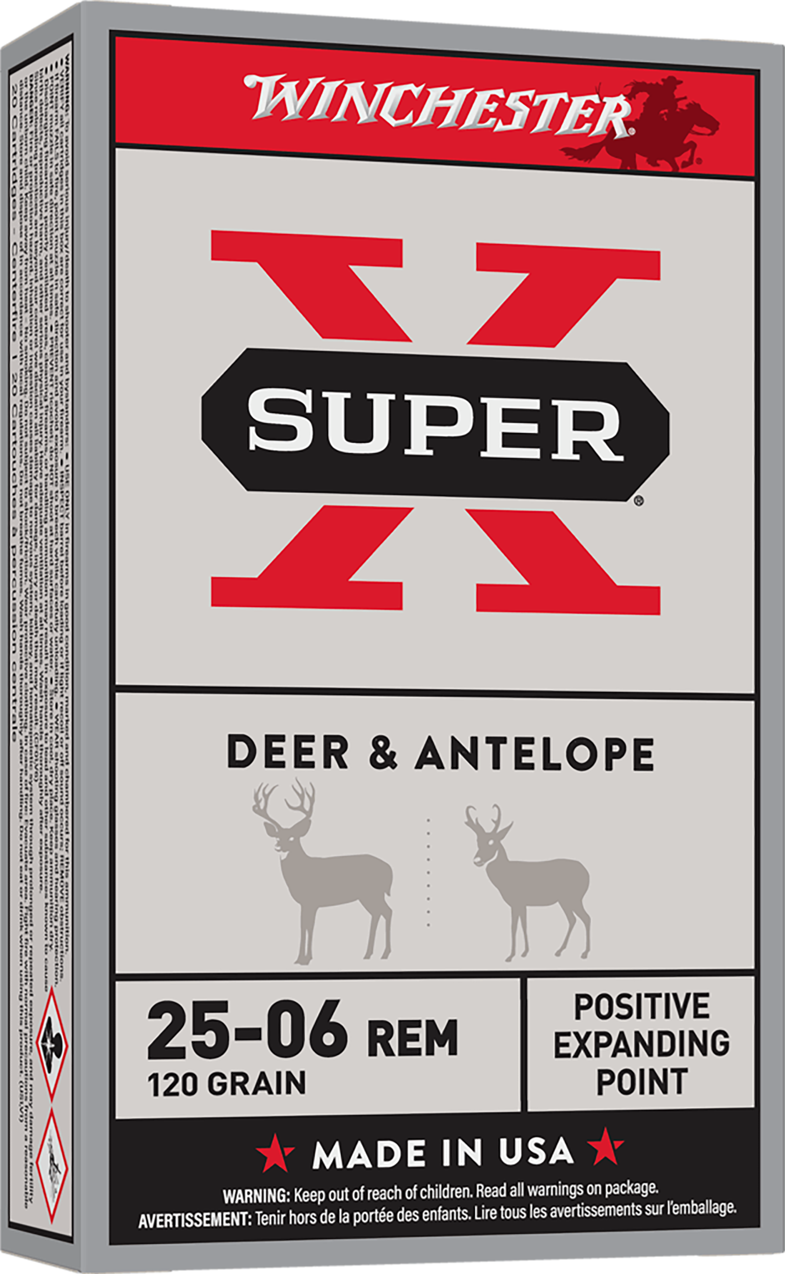Winchester Ammo X25062 Super X  25-06Rem 120gr Positive Expanding Point 20 Per Box/10 Case