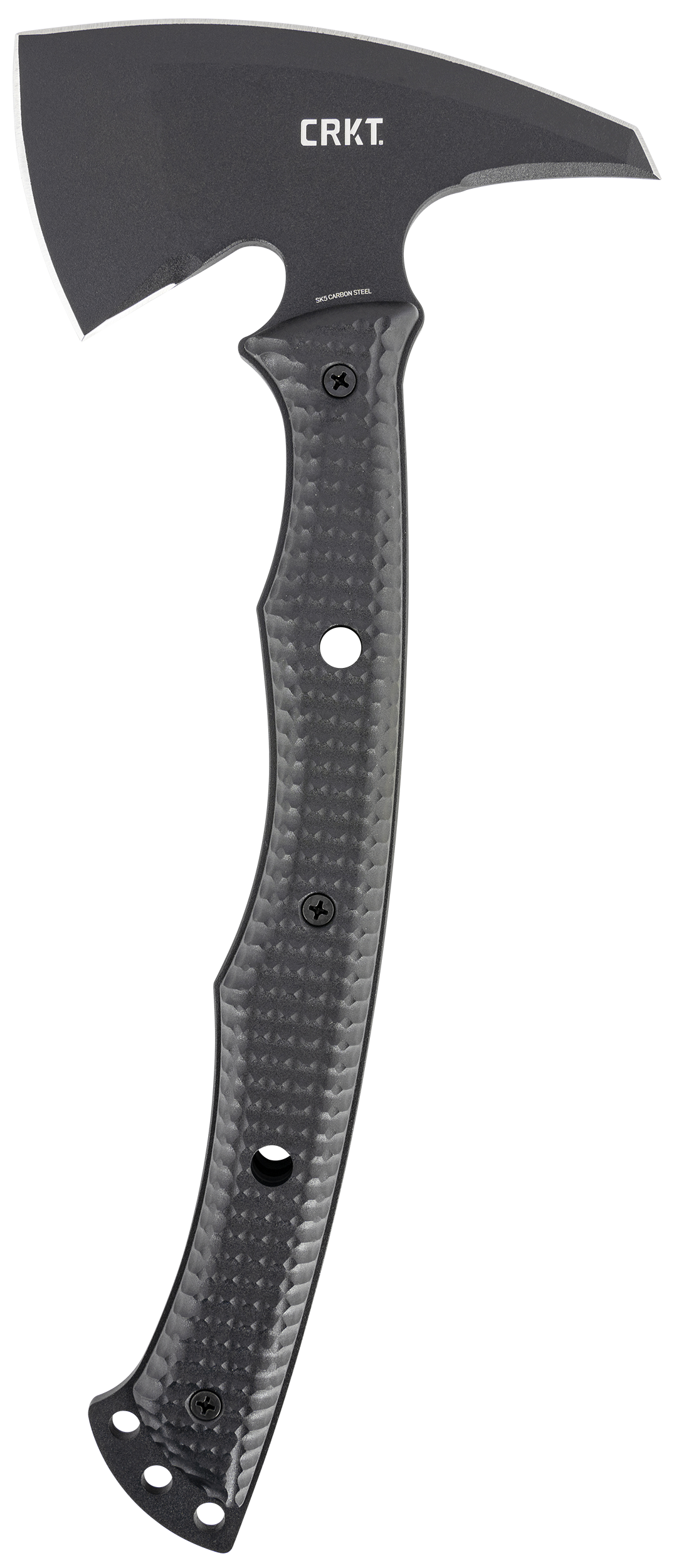 CRKT 2725 Kangee T-Hawk 2.93" Blade Axe w/Spike SK-5 Steel Blade Black Textured GRN Handle 13.75" Long Tomahawk w/Spike
