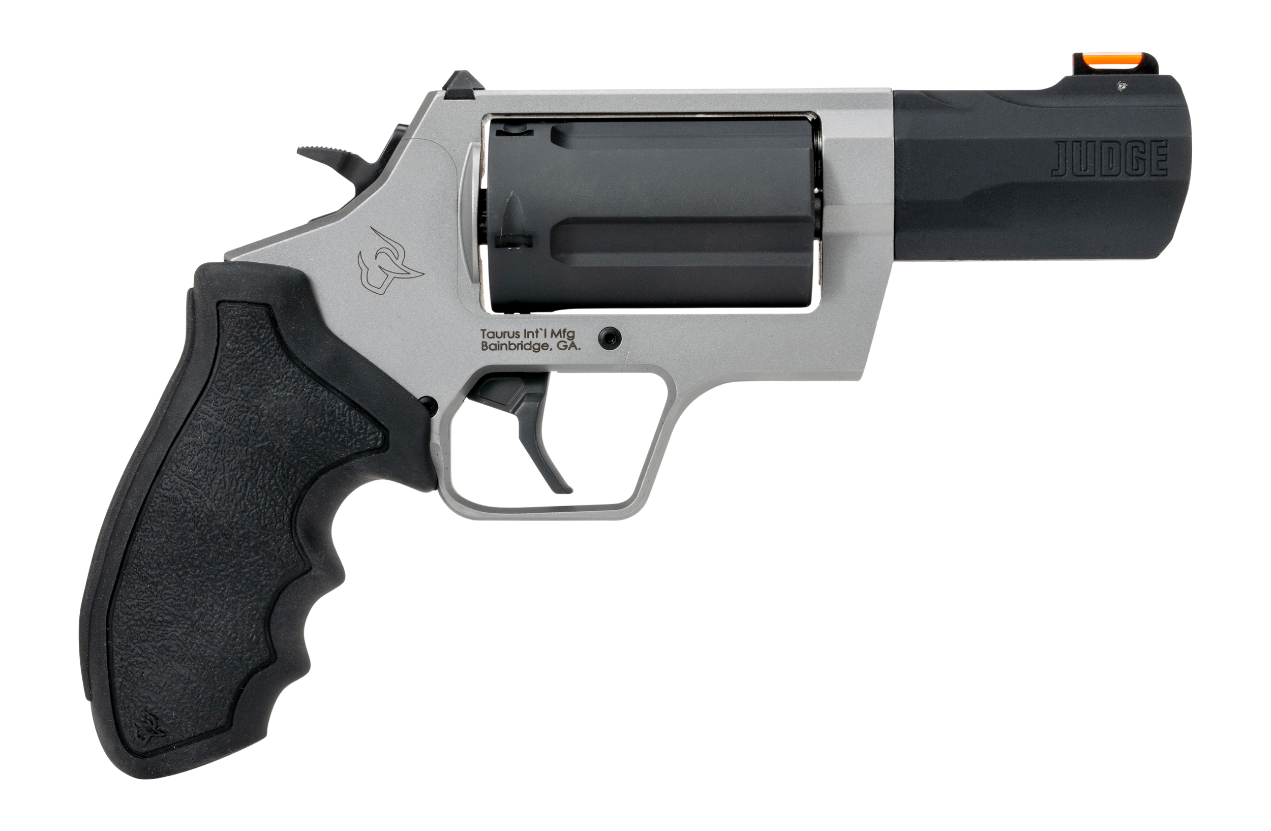 Taurus 2-JUDGE35 Judge 45 Long Colt/410 Gauge 5 Shot 3" Stainless Steel Barrel & Frame, Black Stainless Steel Cylinder, Black Rubber Grip, Transfer Bar Safety