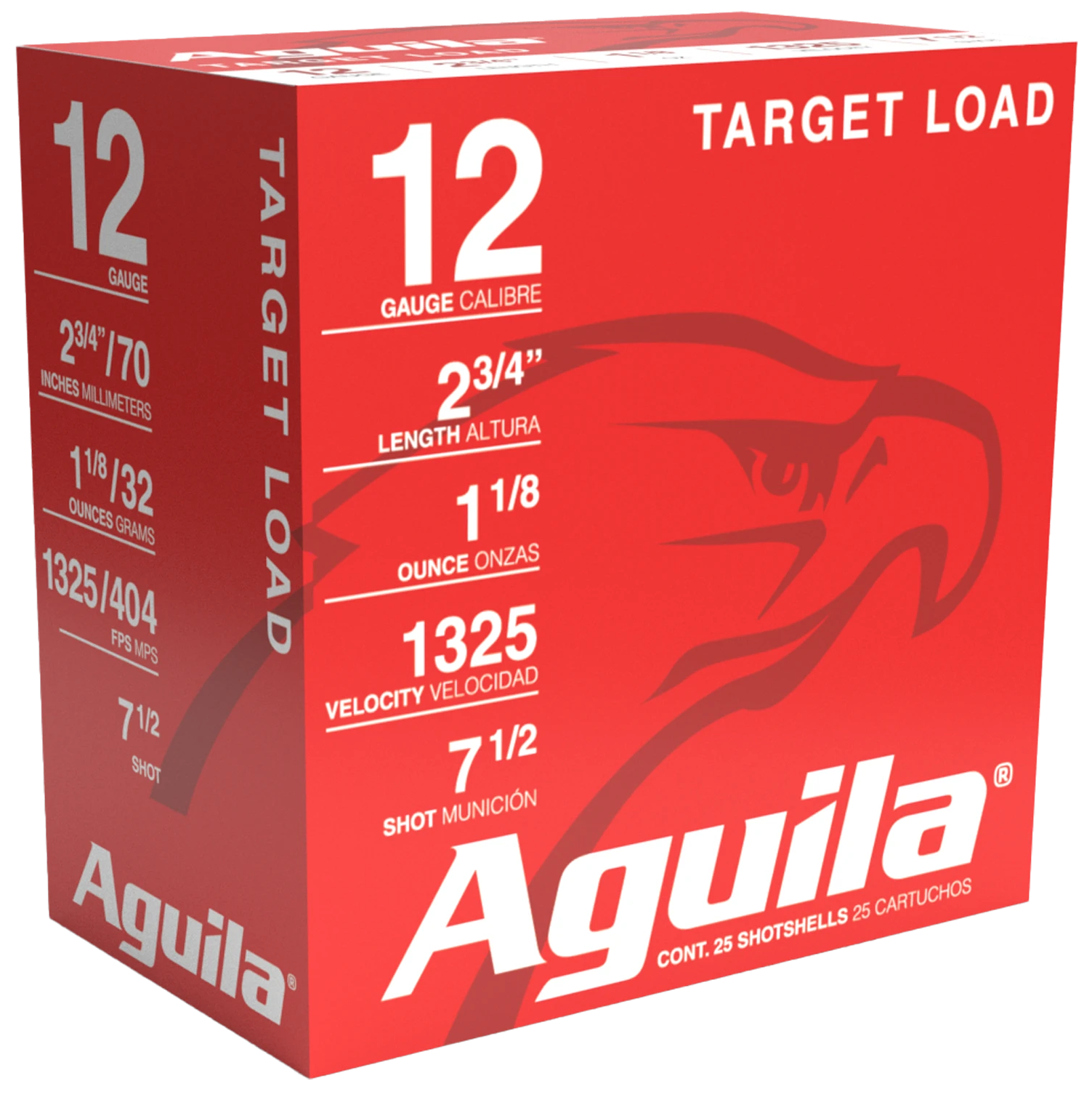 Aguila 1CHB1246 Sporting Clays  12Gauge 2.75" 1 1/8oz 7.5Shot 25 Per Box/10 Case