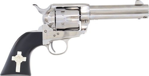 CIMARRON HOLY SMOKER 45LC FS 4.75" WHITE/SILVER CROSS BLACK