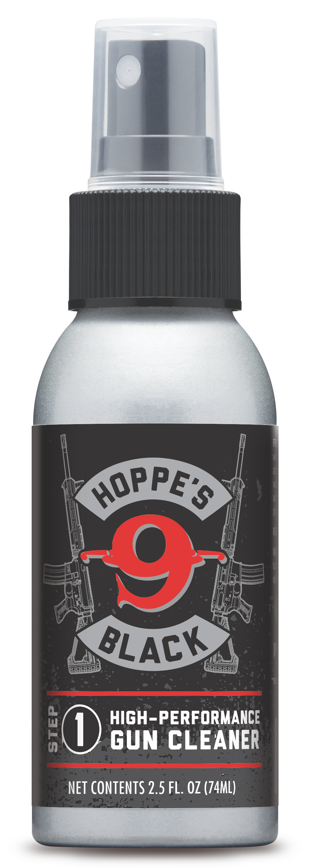 Hoppe's HBC2 Black Gun Cleaner Removes Oil Grease & Dirt 2.50 oz. Aluminum Pump Bottle