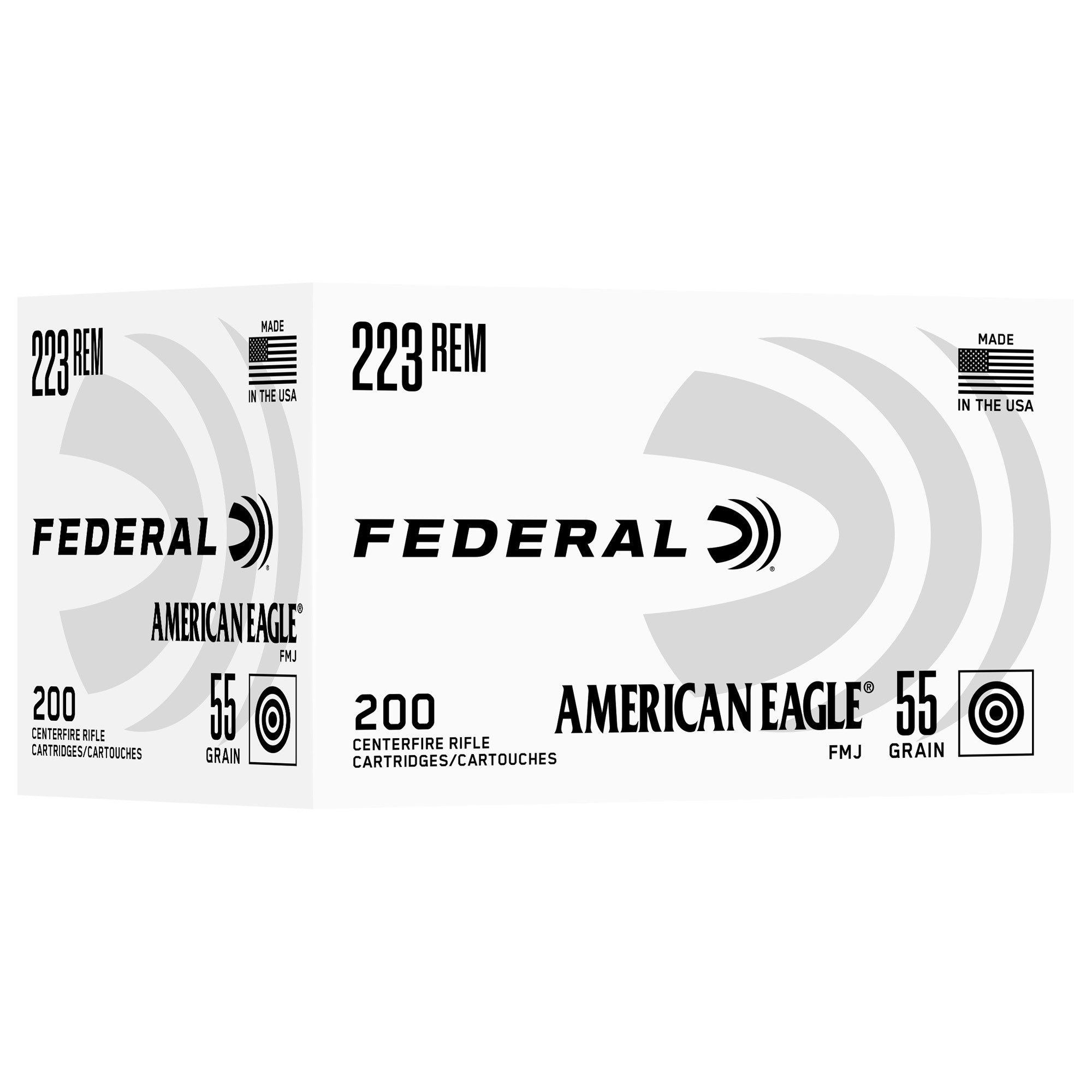 Federal American Eagle 223 Rem 55gr FMJ 200rd Box