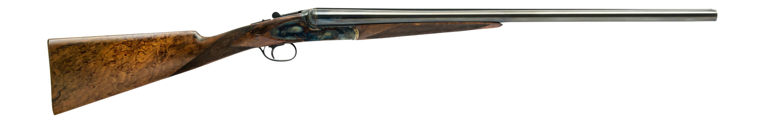 Dickinson LLC  Plantation 12 Gauge Break Open 2.75" 2rd 28" Gloss Blued Side By Side Barrel, True Bone-Charcoal Case Hardening Engraved Receiver, English Style Turkish Walnut Stock