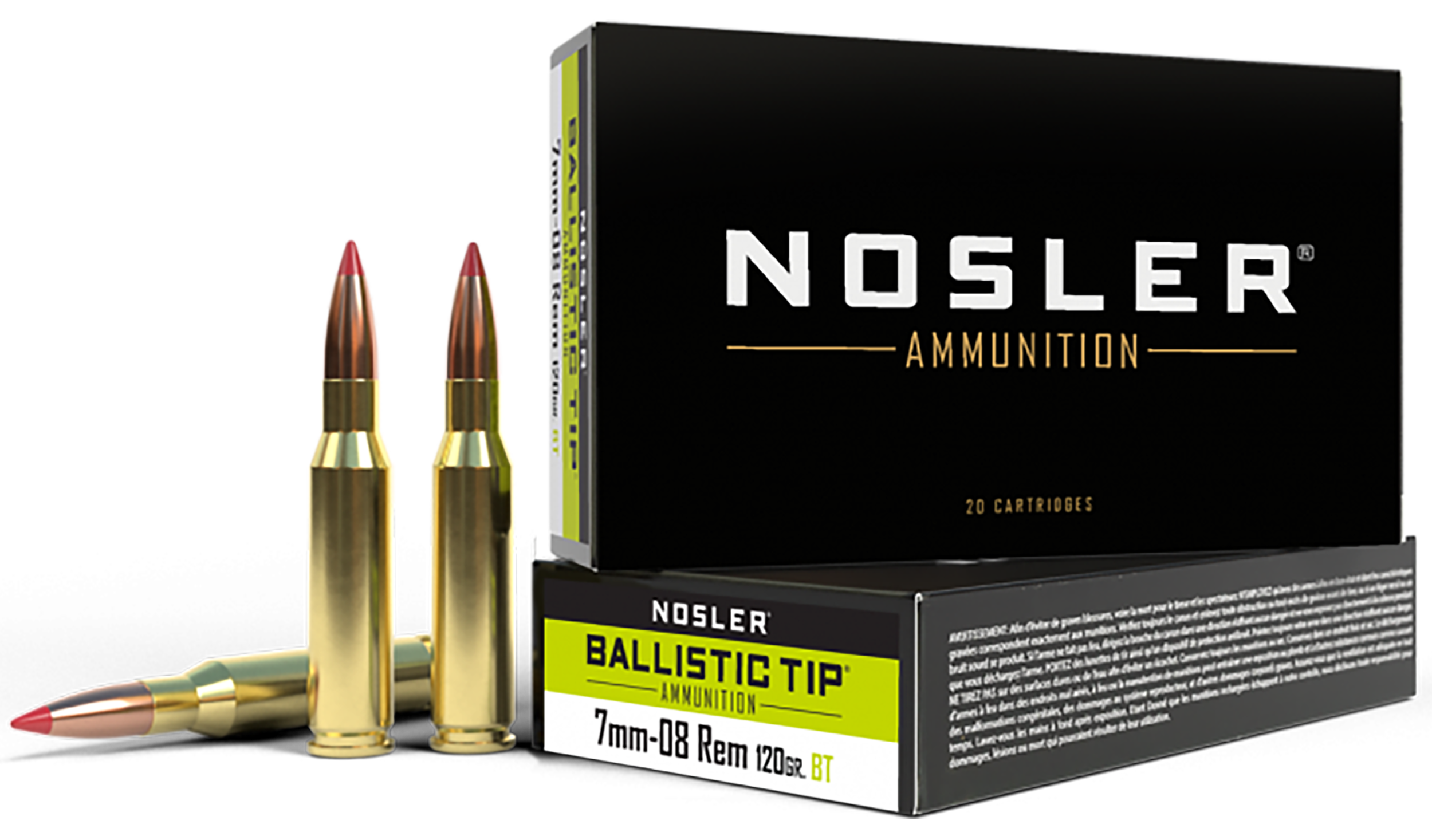 Nosler 40060 Ballistic Tip 7mm-08Rem 120gr Spitzer Ballistic Tip 20 Per Box/10 Case
