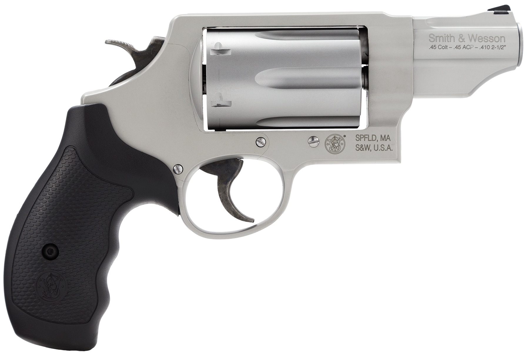 Smith & Wesson 160410 Governor 45 Colt (LC) Or 2.50" 410 Gauge, 2.75" Stainless Barrel, 6rd Stainless Cylinder, Matte Silver Scandium Alloy Z-Frame, Black Polymer Grip