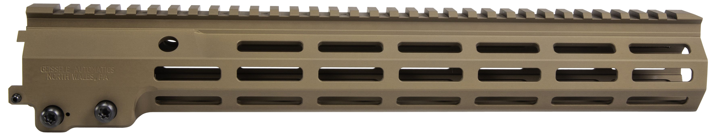 Geissele Automatics 05650S Super Modular Rail MK16 13.50" M-LOK, Desert Dirt Aluminum for AR Platform, Barrel Nut Included