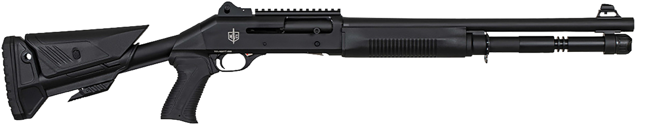 MAC 21000154 1014 Breacher 12 Gauge Semi-Auto 3" 5+1 18.50" Black Anodized Steel Barrel, Black Anodized Picatinny Rail Receiver, Black Pinned Fixed Synthetic Stock, Black Polymer Grip