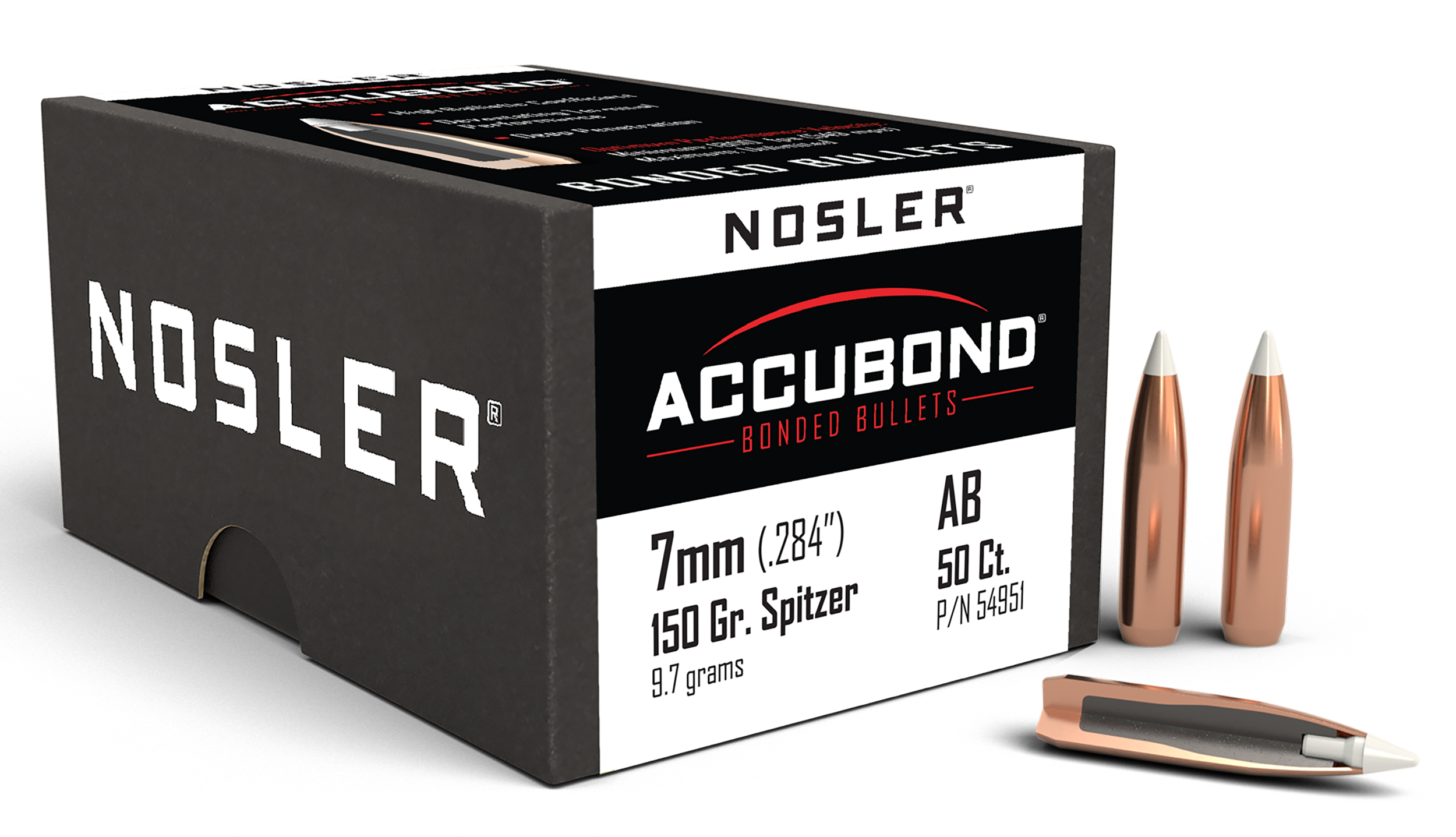 Nosler 54951 AccuBond  7mm 150gr Spitzer Point 50/Box
