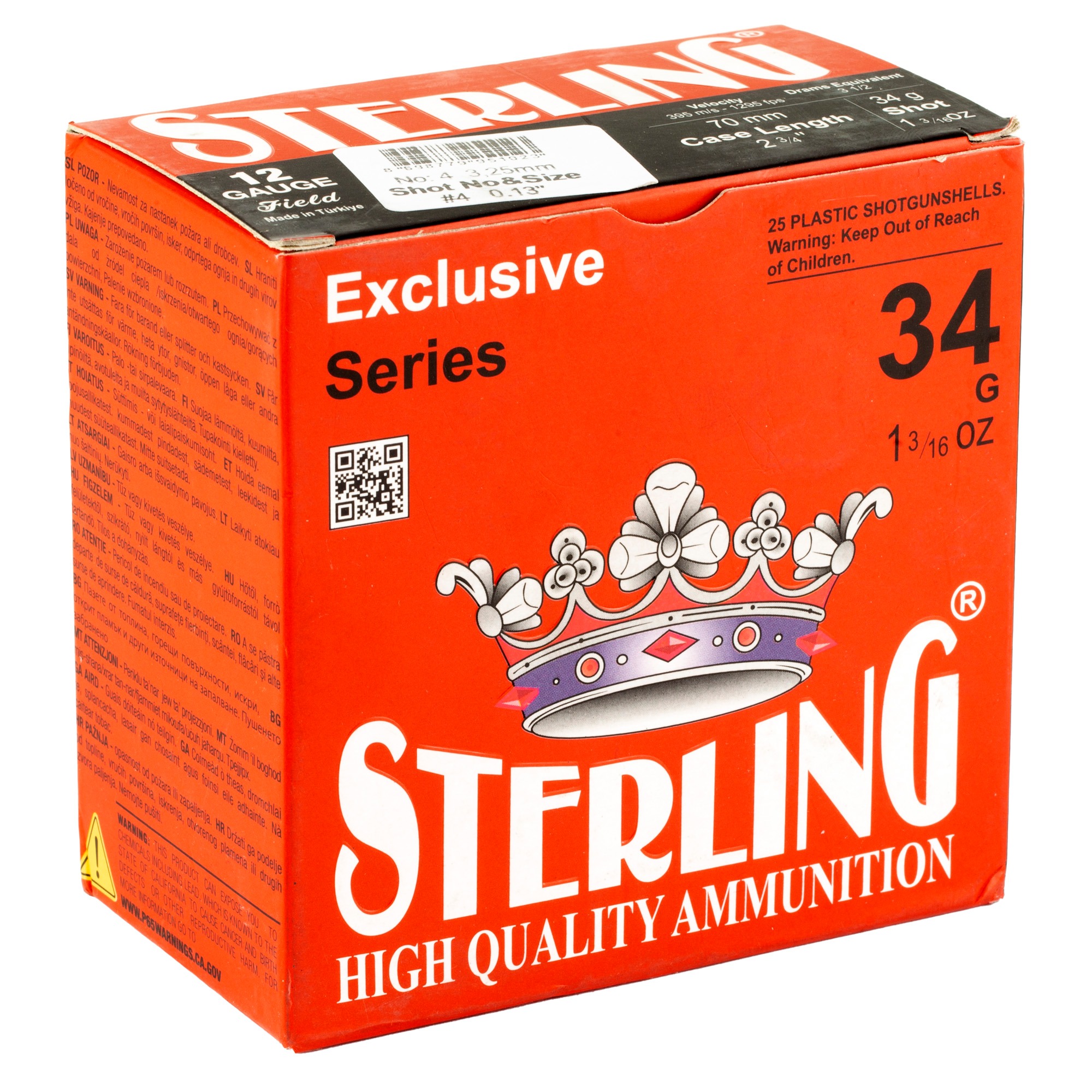 STERLING EXCLSV 12GA 2.75" #4 25/250