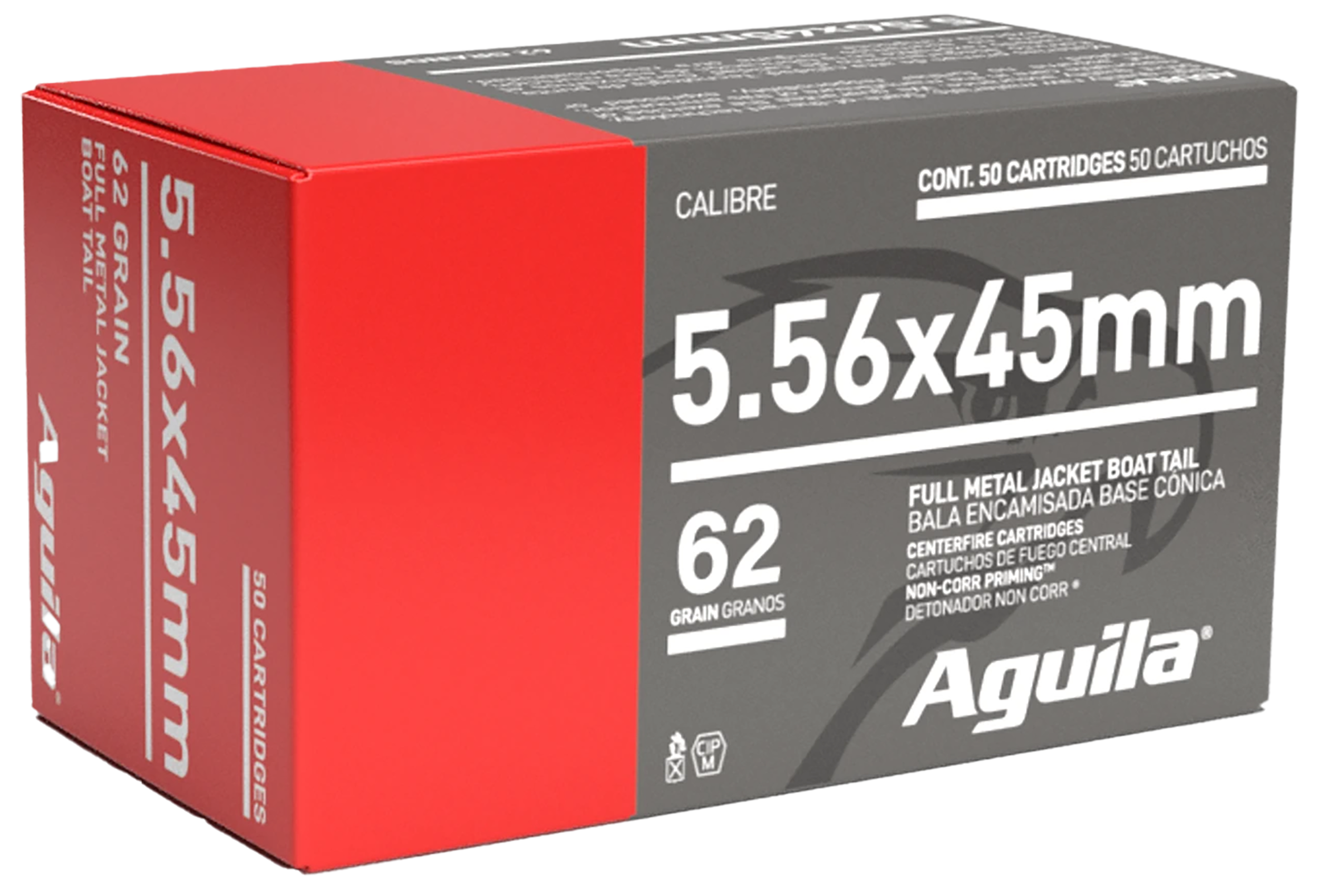 Aguila 1E556110   5.56x45mm NATO 62gr Full Metal Jacket Boat Tail 50 Per Box/20 Case