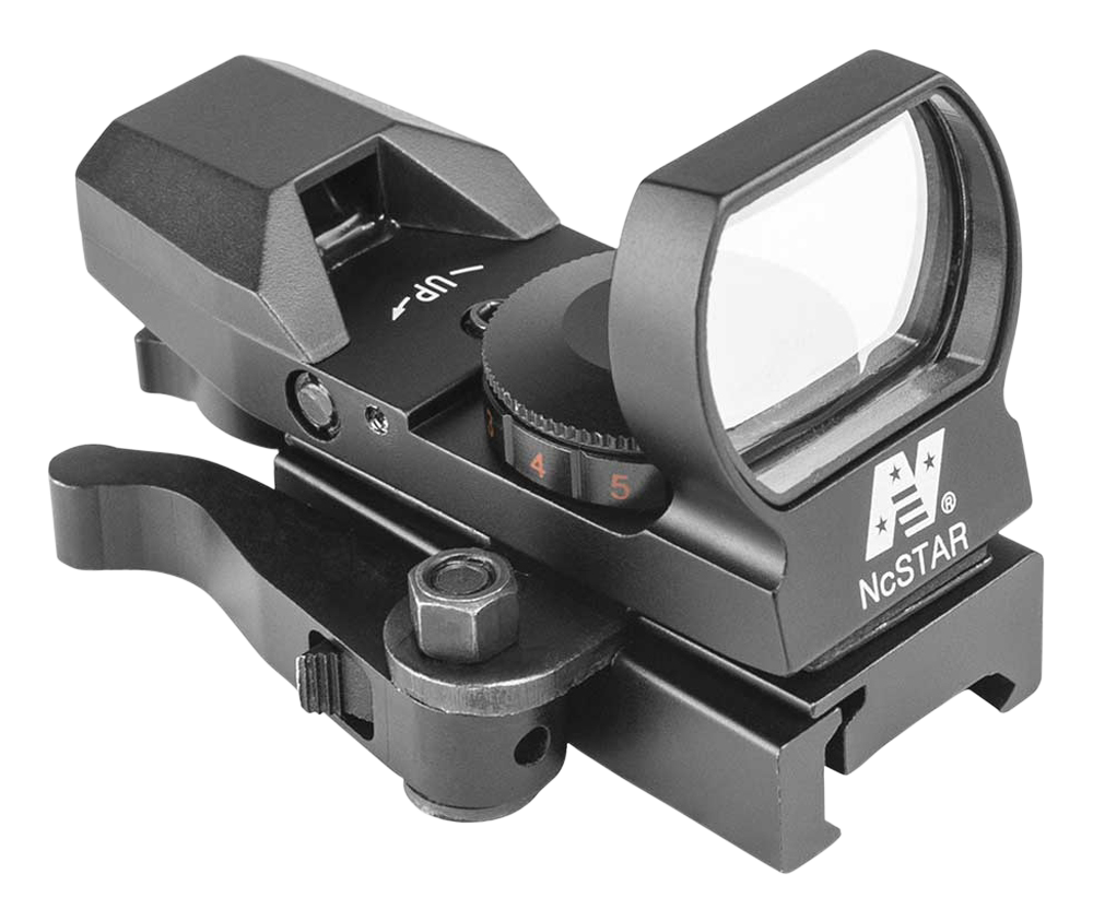 NcStar D4RGBQ Red & Green Reflex Sight with 4 Reticles  Black Anodized 1 x 0.95" x 1.34" Red/Green Multi Reticle