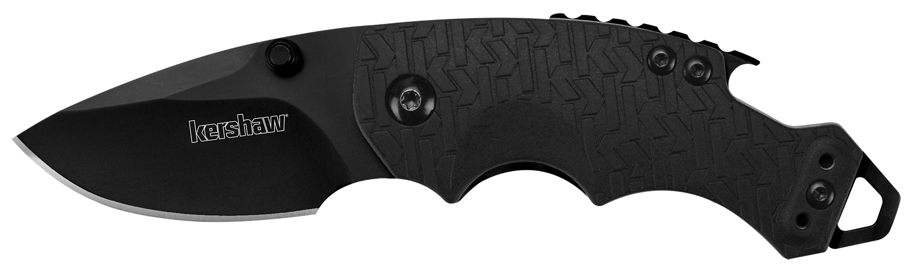 Kershaw 8700BLK Shuffle  2.40" Folding GFN Plain Black Oxide 8Cr14MoV SS Blade Black K Textured Glass-Filled Nylon Handle Includes Pocket Clip