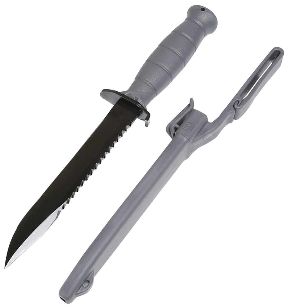 Glock KG039180 Field 7" Fixed Clip Point Plain/Saw Black High Carbon Steel Blade/ Gray Textured Trimond Polymer Handle Clamshell Packaging