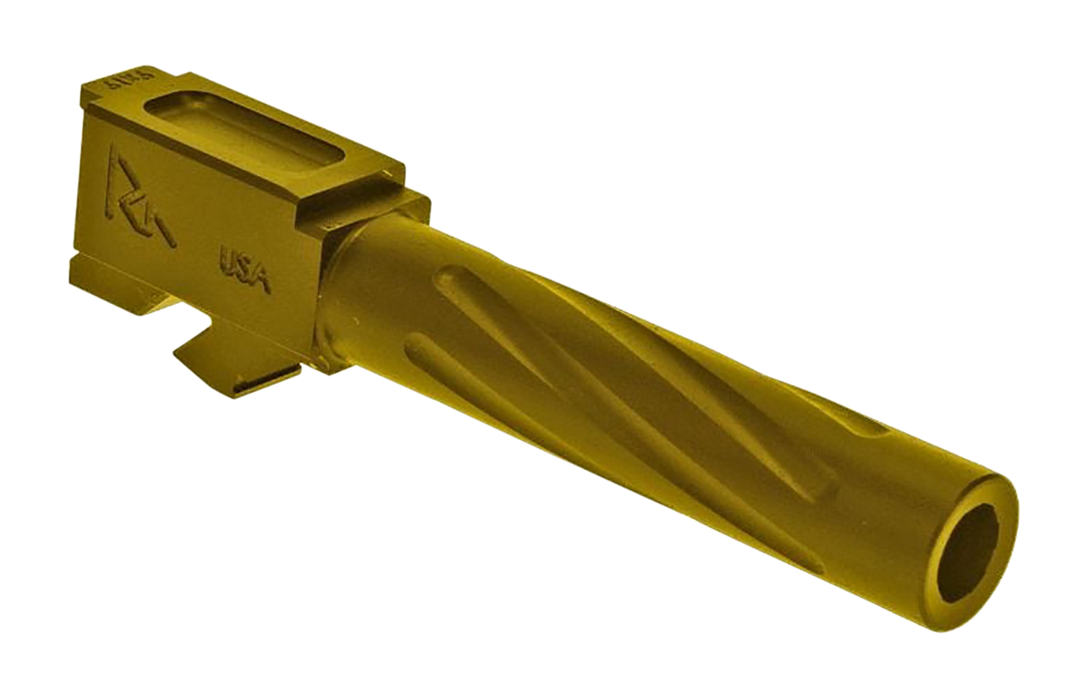 Rival Arms RA20G201E Precision V1 Match Grade 9mm Luger Compatible w/Glock 19 Gen3-4, 4.02" Fluted Gold PVD Stainless Steel